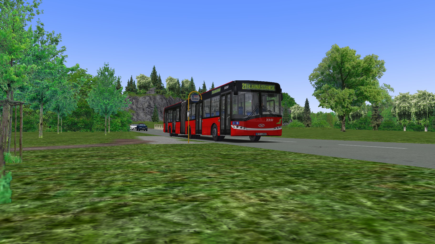 Solaris Urbino 18 prechádza zastávku Cvičná lúka