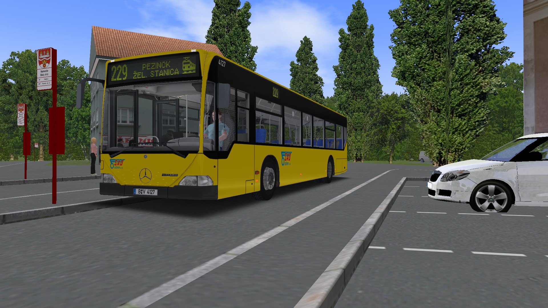 Mercedes-Benz O 530 Citaro #4127 čaká na odchod linky 229 z konečnej Ružinov, Námestie Biely Kríž